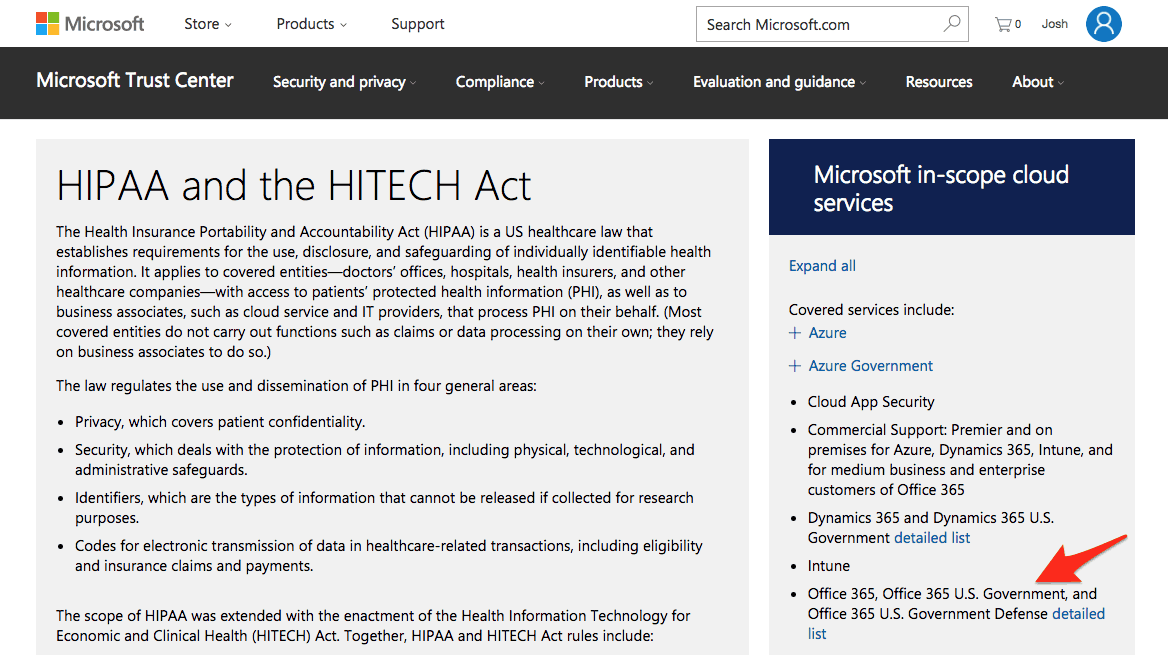 Microsoft Office 365 HIPAA Compliant - hitech act