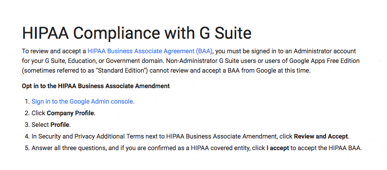 hipaa compliance with g suite