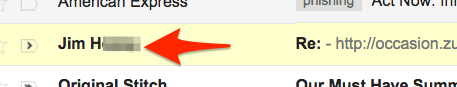 Email screenshot showing sender labeled “Jim H…” with an incongruous domain—illustrating how attackers may spoof familiar names to trick users, highlighting the importance of inspecting sender details and email domains for system and information integrity.
