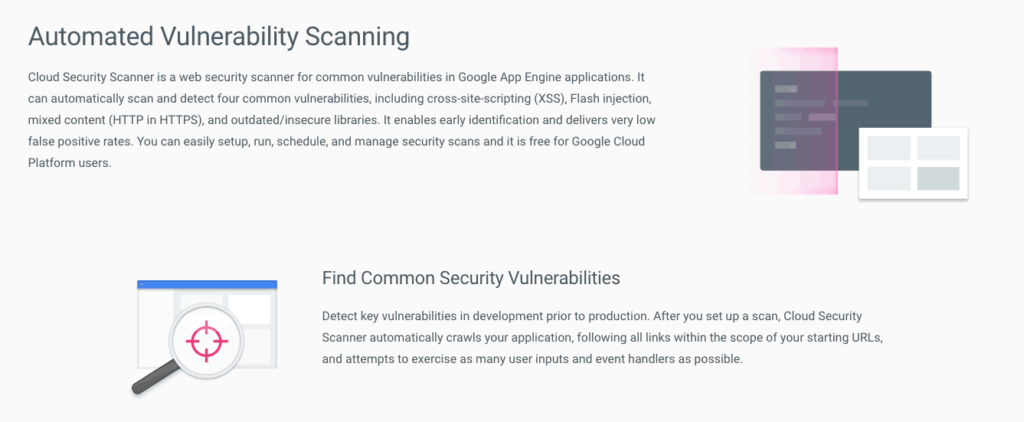 Google Cloud automated vulnerability scanning for HIPAA compliance and Google Meet security