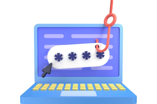 Illustration of phishing attack targeting email passwords, highlighting SEC cybersecurity guidance for email and texting
