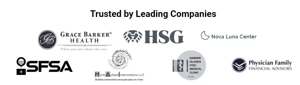 Trusted healthcare and financial companies partnering with Adelia Risk for HIPAA compliance support