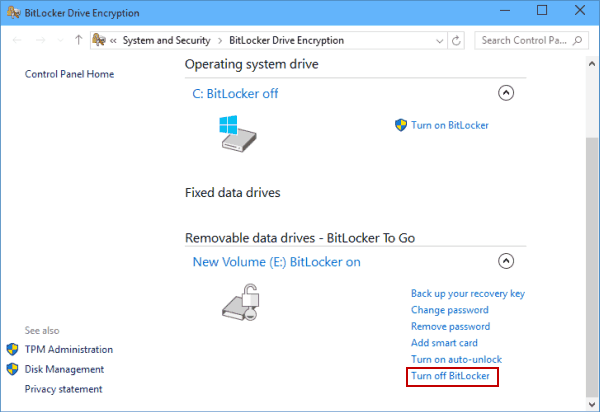 Windows BitLocker drive encryption settings to secure data and protect against cyber threats