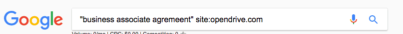 Google search for Business Associate Agreement to check HIPAA-compliant cloud storage providers