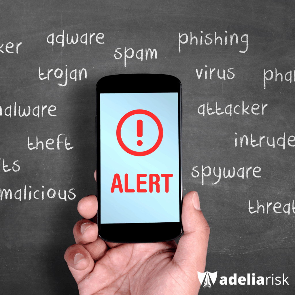 Alert against Cybersecurity Chalkboard