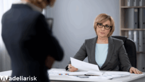 Manager questioning employee after failed cybersecurity training session