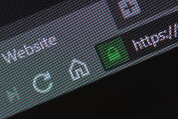 HTTPS secure padlock icon showing Gmail encryption for HIPAA compliance.