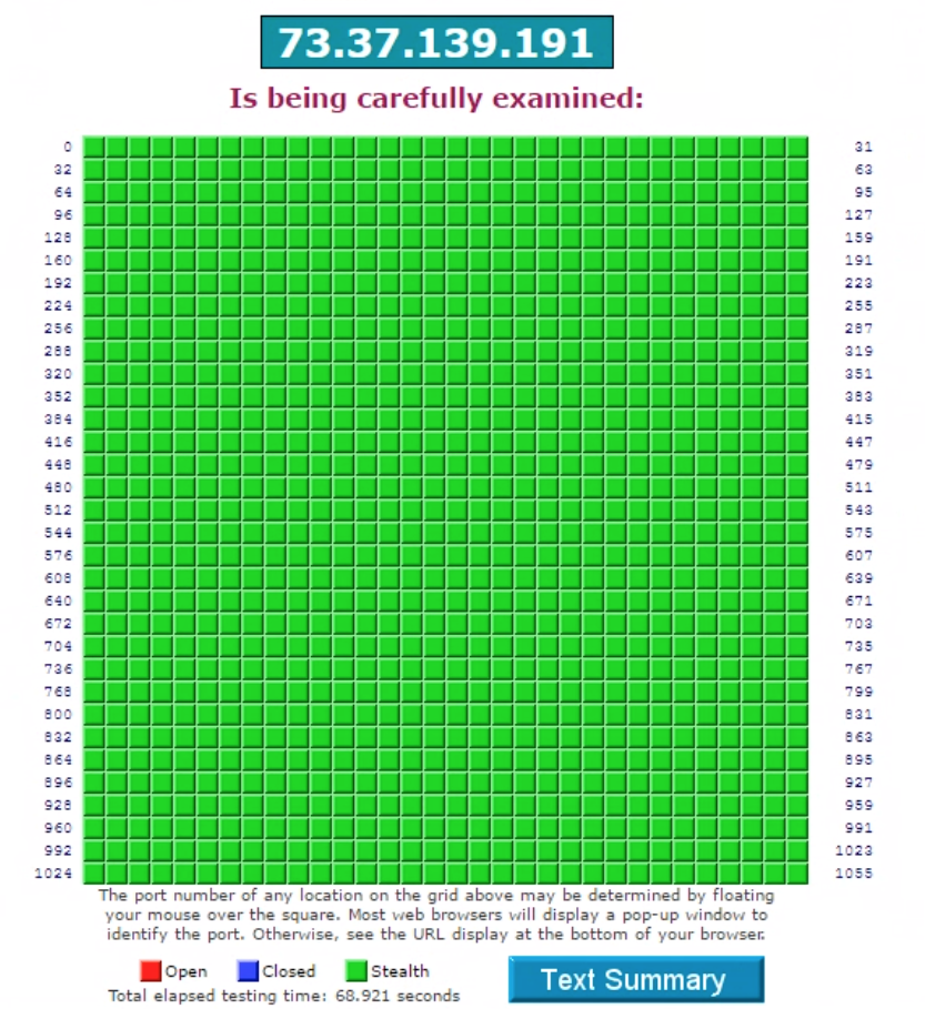 Mac security port scan showing all network ports in stealth mode for improved online safety.