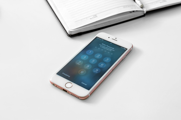 iPhone security setting with passcode lock screen enabled