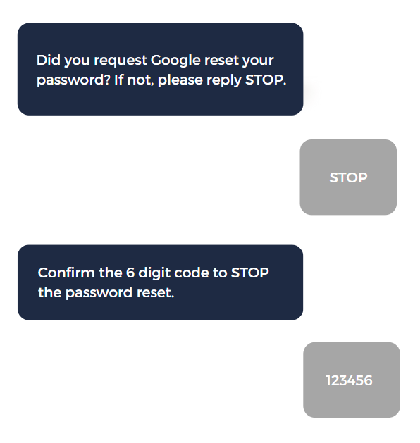 Google smishing scam text message tricking users into sharing verification code