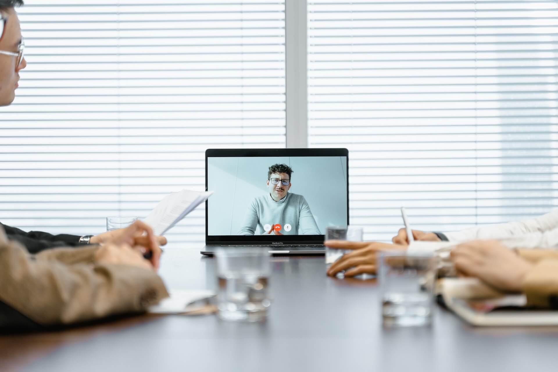 Meeting in an office