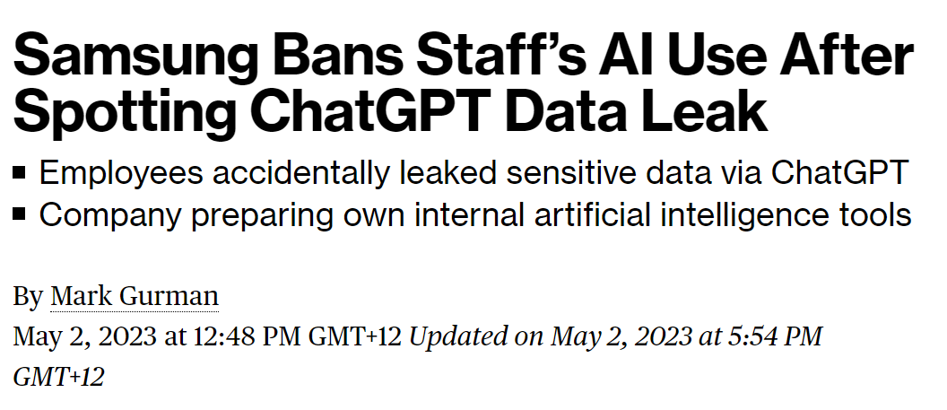 Samsung bans staff from using ChatGPT after data leak highlights AI security risks in business