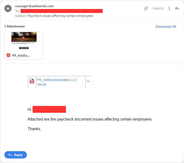 Paycheck-Issue-Phishing-email - 1