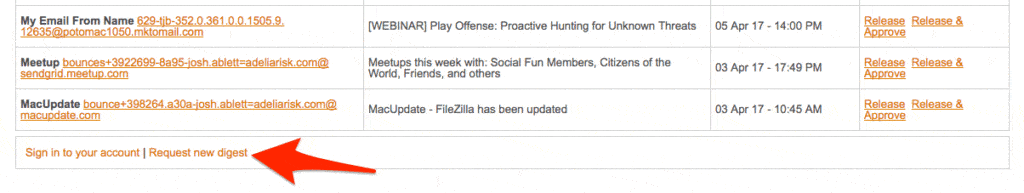 Animated banner for requesting Adelia Digest