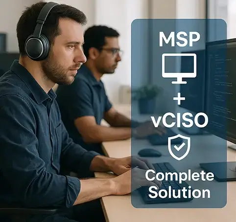 Managed Service Provider teaming up with virtual CISO for complete cybersecurity solution and risk oversight