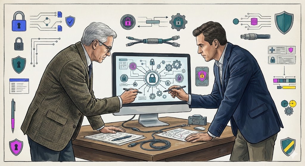 Two people working on the Client Account Compromise Response Guide