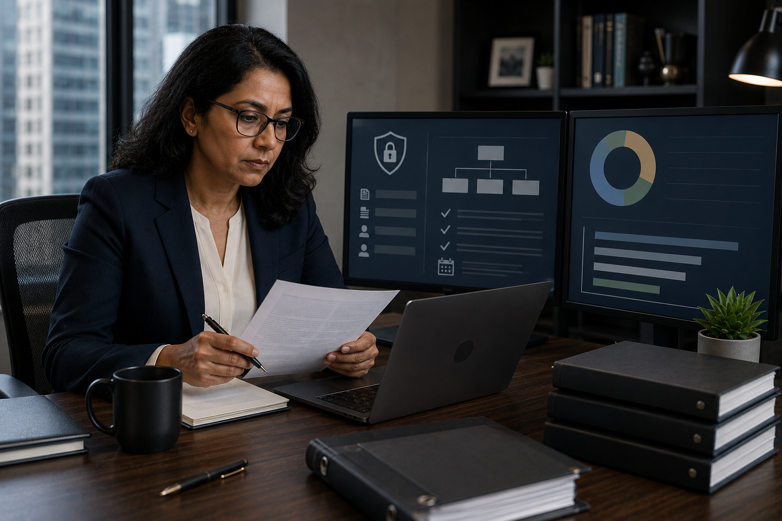 Registered investment adviser conducting a cybersecurity risk assessment to support policy development and regulatory compliance